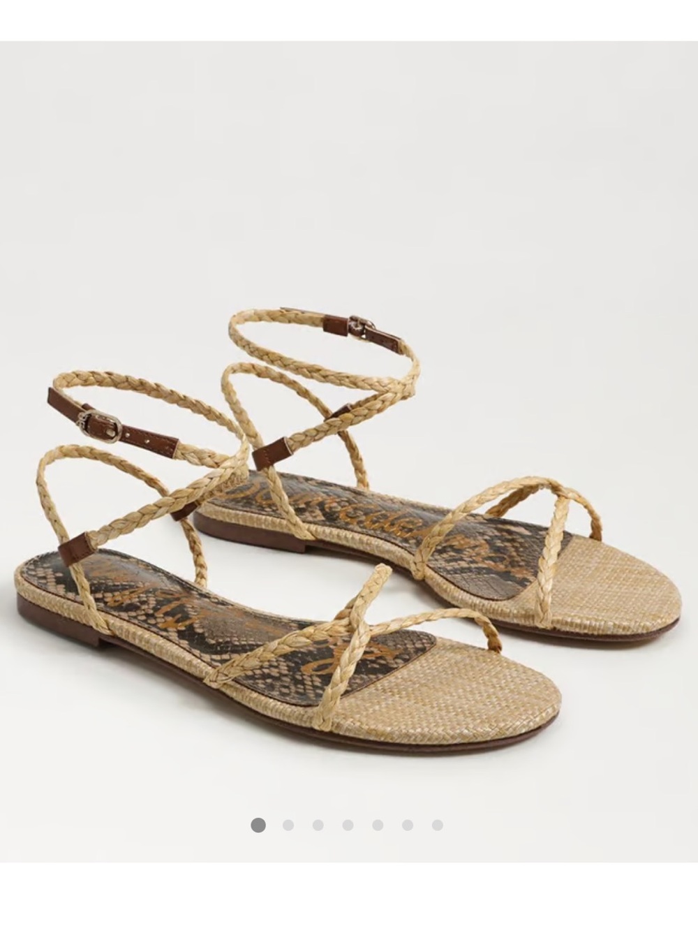 Sam Edelman Braided Ankle Wrap Sandal - Natural/Tan
